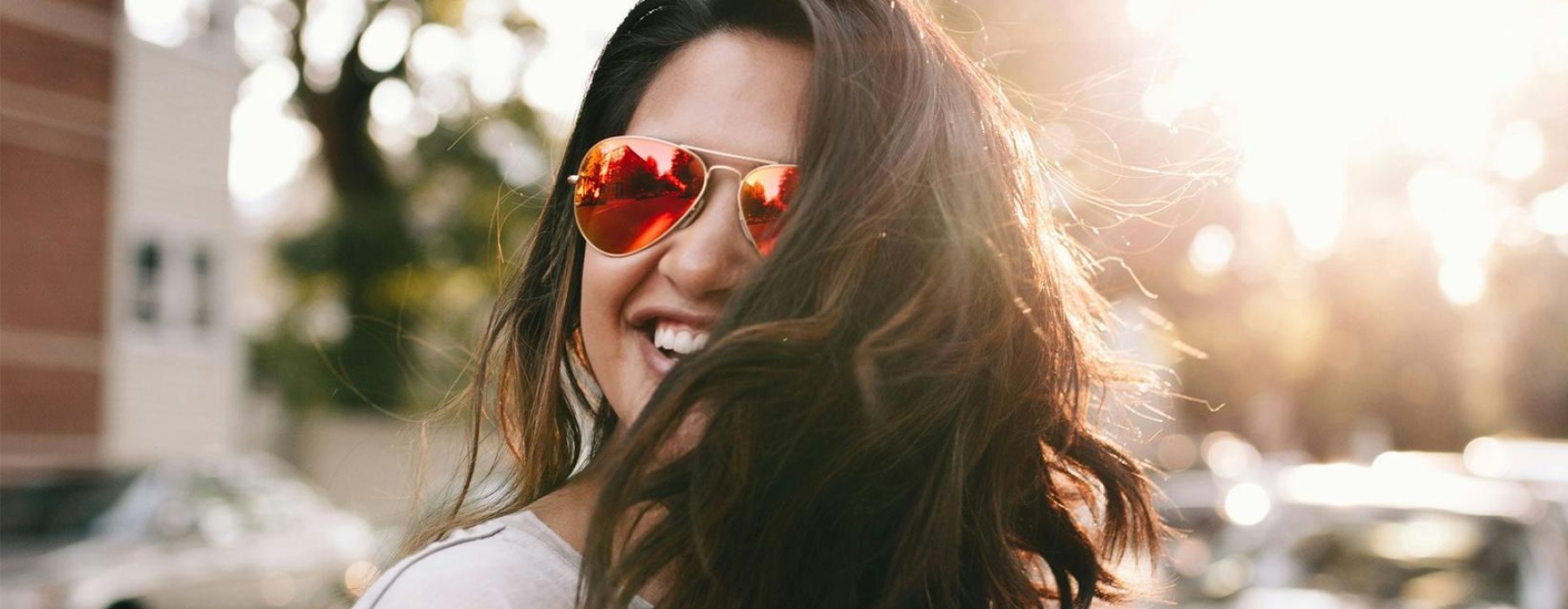 a woman wearing sunglasses